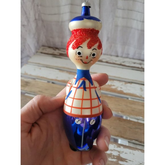 Vintage de carlini Italian raggedy ann Andy glass ornament doll boy